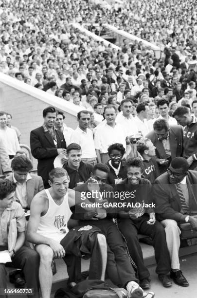 International Athletics Championship In Moscow. Moscou- 29 juillet 1958- Lors du match international d'athlétisme au stade Lénine, l'athlète...