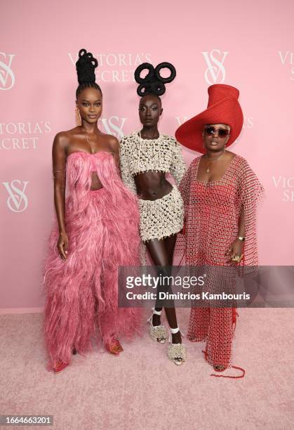 Mayowa Nicholas, Nyagua Ruea and Bubu Ogisi attend as Victoria's Secret Celebrates The Tour '23 at The Manhattan Center on September 06, 2023 in New...