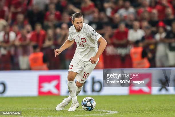 Grzegorz Krychowiak of Poland seen during the European Championship 2024-Qualifying round Match between Albania and Poland at Air Albania Stadium....