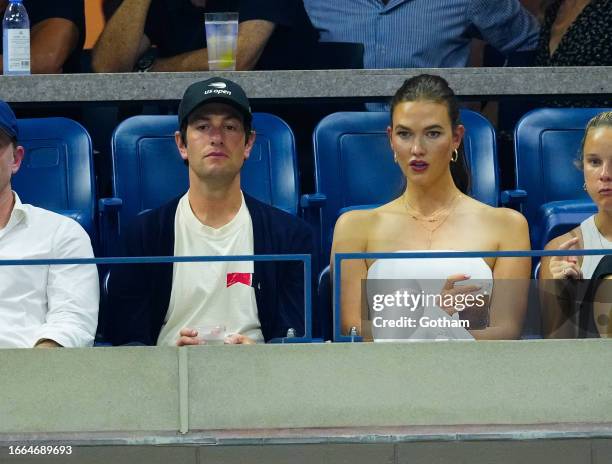 Josh Kushner and Karlie Kloss are seen at the 2023 US Open Tennis Championships on September 06, 2023 in New York City.