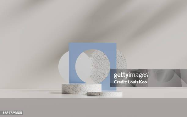 3d rendering product display platform - marble podium stock pictures, royalty-free photos & images