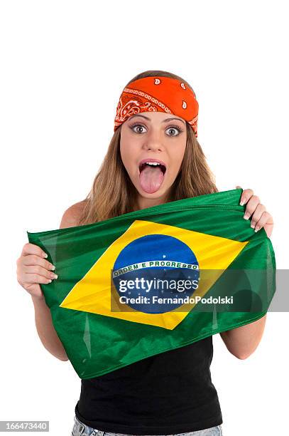 Brazilian Group Happy Cheerleaders Dressed Green Stock Photo 181445123