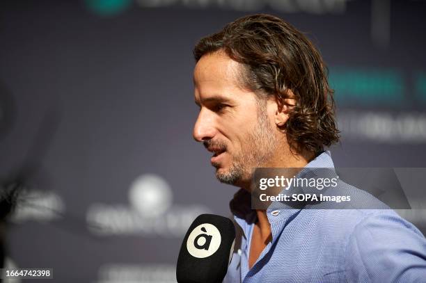 Spanish former professional tennis player Feliciano Lopez seen during the Valencia Davis Cup Finals match 1 between South Korea and Serbia at Fuente...