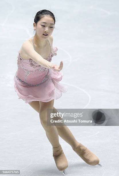 Zijun Li of China compete in the ladies's free skating during day three of the ISU World Team Trophy at Yoyogi National Gymnasium on April 13, 2013...