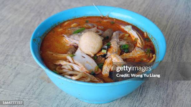 curry noodles - laksa imagens e fotografias de stock