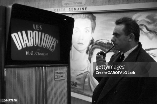 Henri-Georges And Vera Clouzot For The Release Of The Film 'Les Diaboliques'. Paris 1955, Henri-Georges CLOUZOT présente 'Les Diaboliques' adapté...