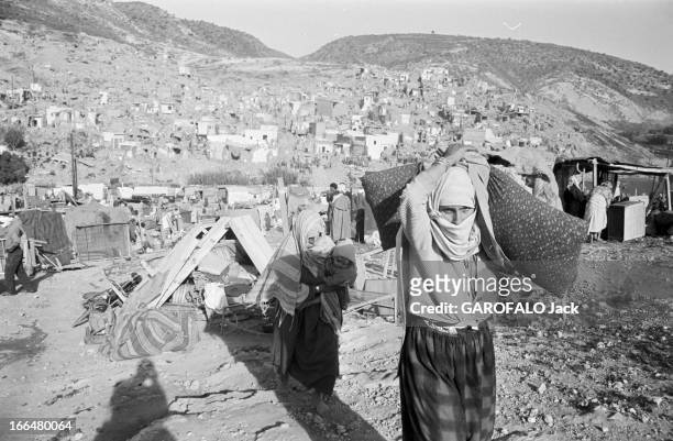 Agadir Earthquake. Maroc, Agadir, mars 1960, La ville a été partiellement détruite par un tremblement de terre le 29 février 1960. Ici sur un terrain...