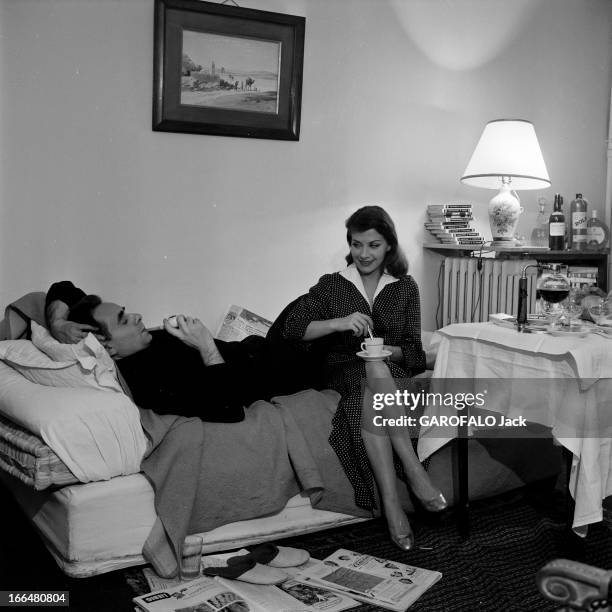 Henri-Georges And Vera Clouzot For The Release Of The Film 'Les Diaboliques'. Paris- Période 1955-1956- Lors de la présentation du film 'Les...