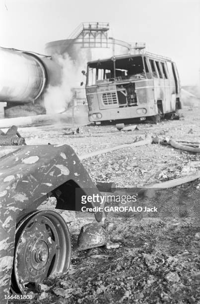 The Disaster Of Feyzin Refinery. France, Feyzin, janvier 1966, catastrophe dans un site pétrochimique du sud de Lyon, le 4 janvier. Du propane...