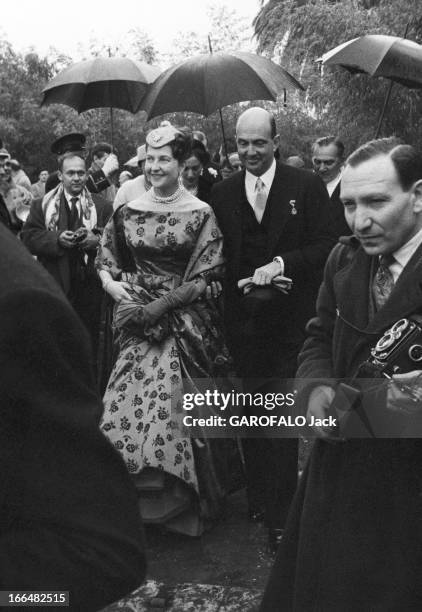 Marriage Of Princess Marie-Louise Of Bulgaria With The Count Karl Of Leiningen. Le 21 février 1957 à Cannes, en France, lors du mariage de la...