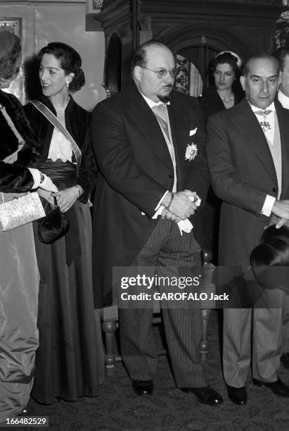 Marriage Of Princess Marie-Louise Of Bulgaria With The Count Karl Of Leiningen. Le 21 février 1957 à Cannes, en France, lors du mariage de la...