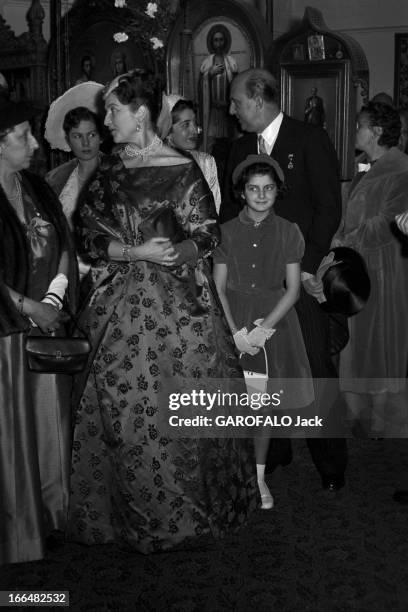 Marriage Of Princess Marie-Louise Of Bulgaria With The Count Karl Of Leiningen. Le 21 février 1957 à Cannes, en France, lors du mariage de la...