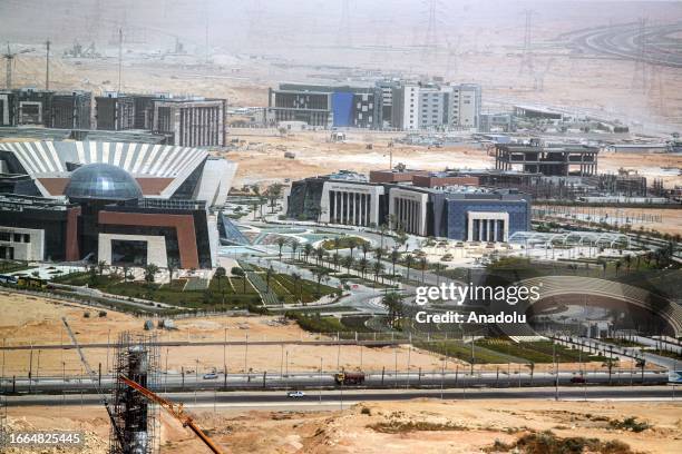 An aerial view of the administrative capital of Egypt, which started to be built in 2015 to solve the population density and traffic congestion in...