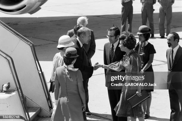 Valery Giscard D'Estaing And His Wife To Visit Portugal. Le 22 juillet 1978, au Portugal, dans le cadre d'un voyage officiel, le président de la...