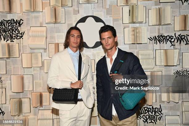 James Turlington and Garrett Neff attend The Montblanc "Library Spirit: Episodes From Around The World" NYC Launch Event at Stephan Weiss Studios on...