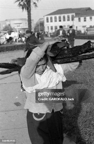 Earthquake In Chile. Sud du Chili, Valdivia- 3 16 Juin 1960- Le séisme de Valdivia d'une magnitude supérieure à 8, créant un tsunami sur la côte...