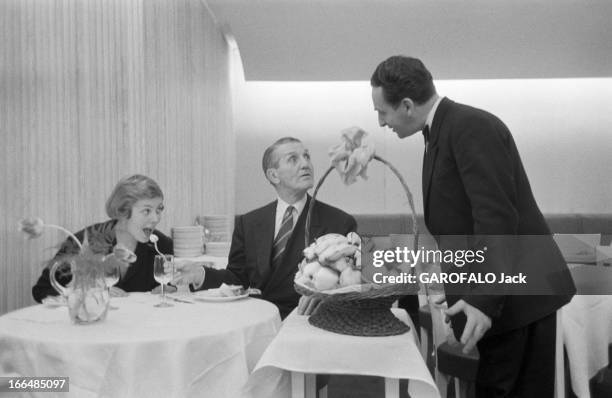 Rendezvous With George And Brigitte Carpentier. France, Paris, 7 avril 1956, l'ancien boxeur professionnel français Georges CARPENTIER, 62 ans, vient...