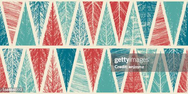 nahtloser weihnachtsbaum-winterhintergrund - weihnachtsmarkt stock-grafiken, -clipart, -cartoons und -symbole