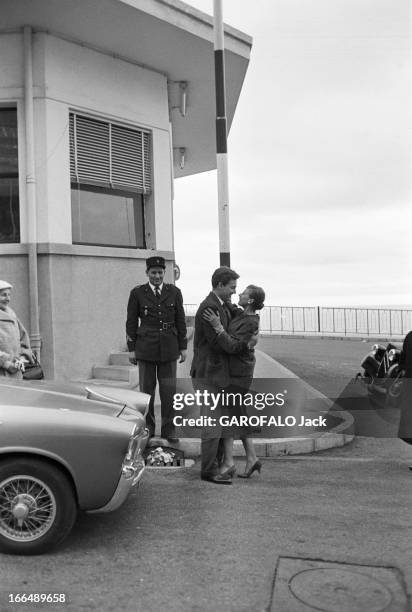 Rendezvous With Magali Christmas And Roberto Risso. France février 1957, Cote d'azur, Nice et Menton : les deux acteurs Magali NOEL et Roberto RISSO...