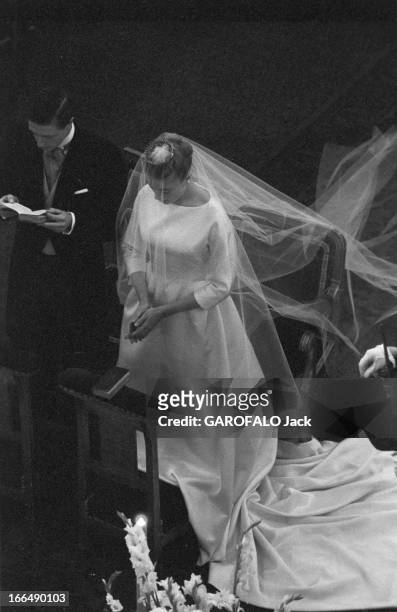 Marriage Of Victoire Montesquiou - Fezensac With The Count Michel Of Ganay. Paris 2 décembre 1955 : mariage en l' église Saint t-Louis des Invalides,...