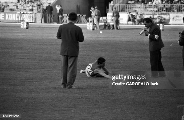 European Athletics Championships In Belgrade. Belgrade- 13-18 septembre 1962- Les championnats d'Europe d'athlétisme: sur le terrain du stade, le...