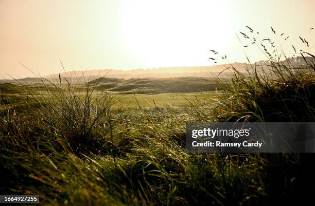 Antrim , United Kingdom - 12 September 2023; A general view of the 532 yard par 5 12th hole, Dhu Varren, at Royal Portrush Golf Club in Portrush,...