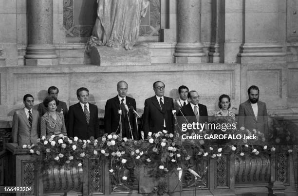 Valery Giscard D'Estaing And His Wife To Visit Portugal. Le 22 juillet 1978, au Portugal, dans le cadre d'un voyage officiel, le président de la...