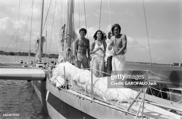 Caroline Of Monaco And Philippe Junot. 4 décembre 1978, la Princesse CAROLINE DE MONACO et son mari Philippe JUNOT visitent le bateau d'Olivier DE...