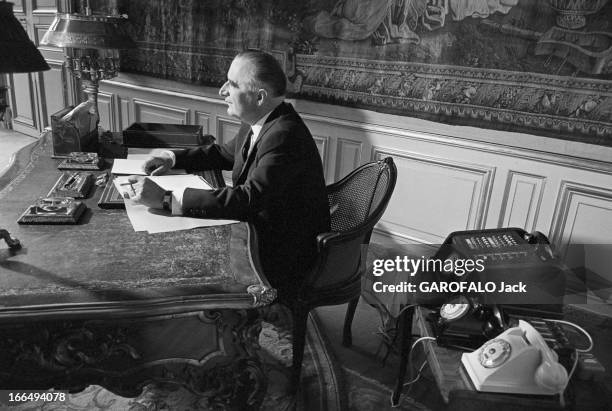 Meeting With George Pompidou. 1964 22 avril Paris, Georges POMPIDOU, premier ministre mais président par interim lors de l'opération du Général De...
