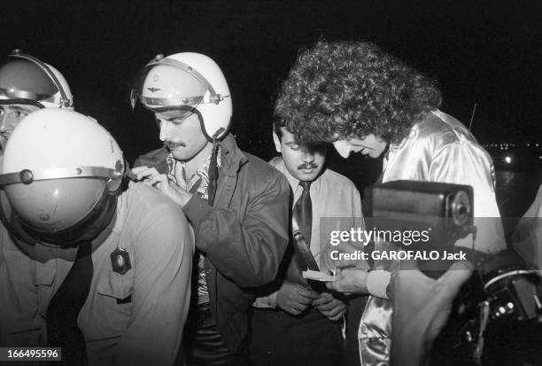 Concert Of The Band Queen. Argentine, 4 mars 1981, le groupe de rock anglais QUEEN, en tournée en Amérique du Sud, donne un concert au stade de Mar...