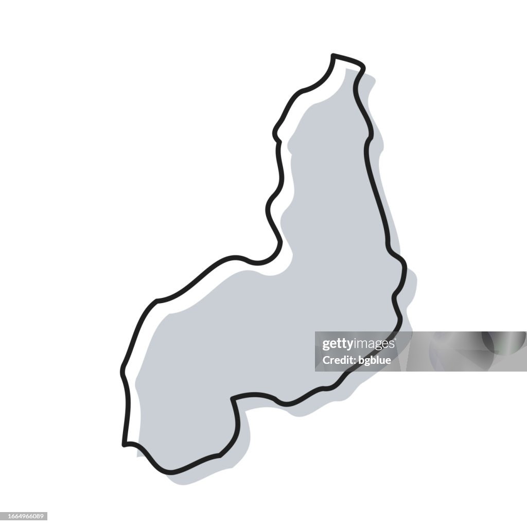 Piaui map hand drawn on white background - Trendy design