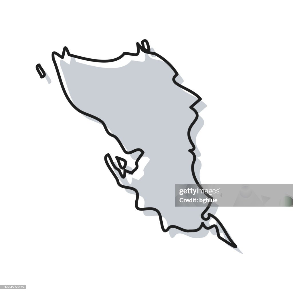 Samar map hand drawn on white background - Trendy design