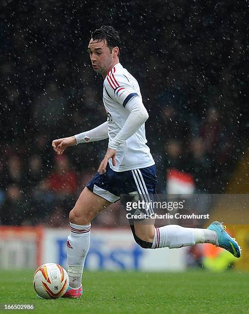 Chris Eagles of Bolton attacks during the npower Championship match between Bristol City and Bolton Wanderers at Ashton Gate Stadium on April 13,...