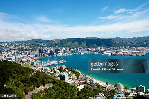 wellington harbour - new zealand stock pictures, royalty-free photos & images