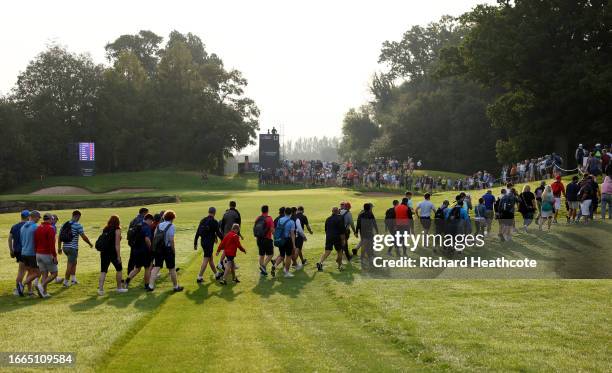 Crowds walk on the 12th hole during Day One of the Horizon Irish Open at The K Club on September 07, 2023 in Straffan, Ireland.