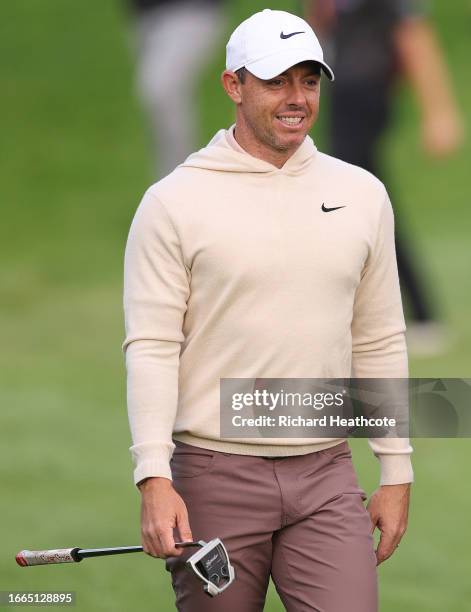 Rory McIlroy of Northern Ireland walks on the 12th hole during Day One of the Horizon Irish Open at The K Club on September 07, 2023 in Straffan,...