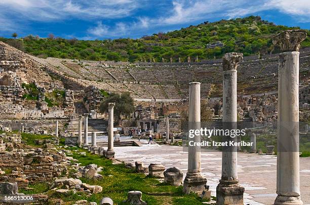 ephesus great theatre - ephesus stock pictures, royalty-free photos & images