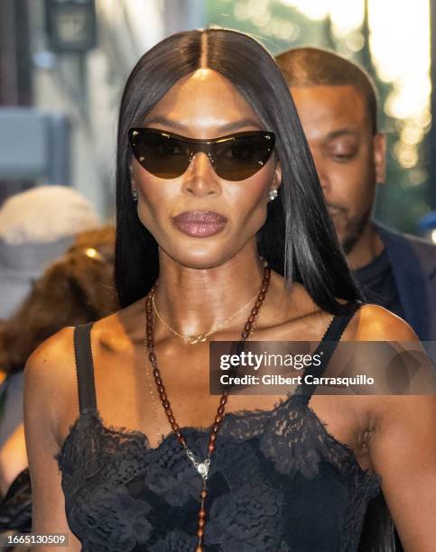Model Naomi Campbell is seen arriving to Victoria's Secret's celebration of The Tour '23 at The Manhattan Center on September 06, 2023 in New York...