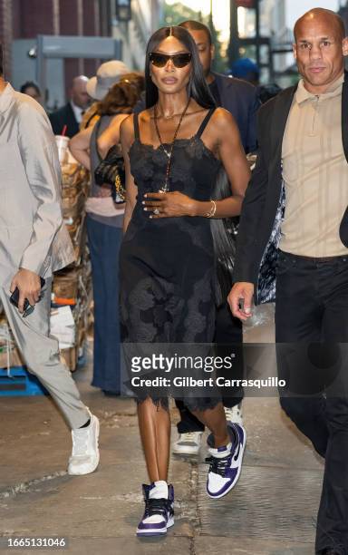 Model Naomi Campbell is seen arriving to Victoria's Secret's celebration of The Tour '23 at The Manhattan Center on September 06, 2023 in New York...