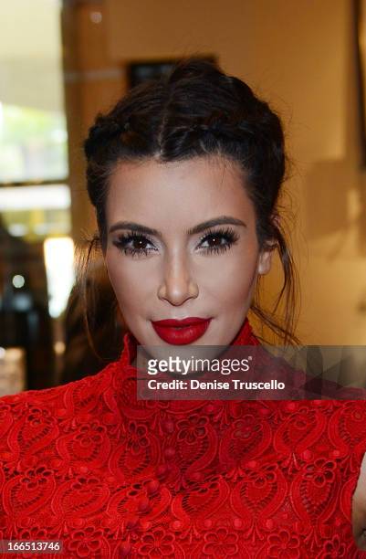 Kim Kardashian makes a special appearance at Kardashian Khaos at the Mirage Hotel and Casino on April 13, 2013 in Las Vegas, Nevada.