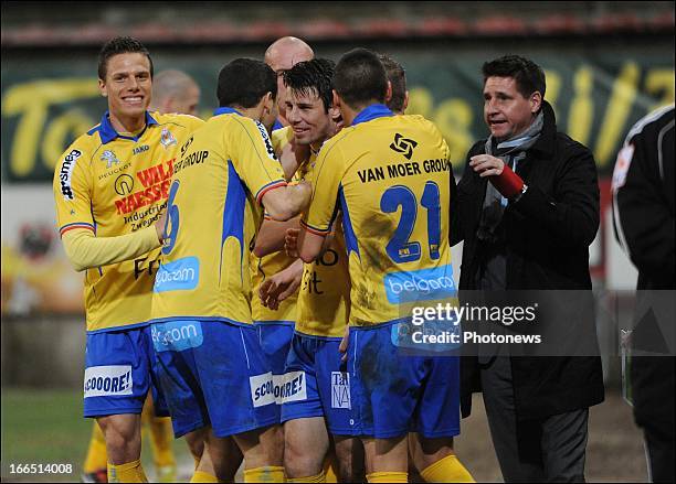 Stijn De Smet of Beveren pictured during the Jupiler League match between R.C.S.Charleroi vs Waasland Beveren in Charleroi on april 13 Belgium.