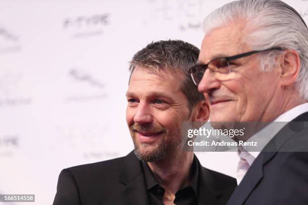 Kai Wiesinger and Sky Du Mont attend the Jaguar F-Type short film 'The Key' Premiere at e-Werk on April 13, 2013 in Berlin, Germany.