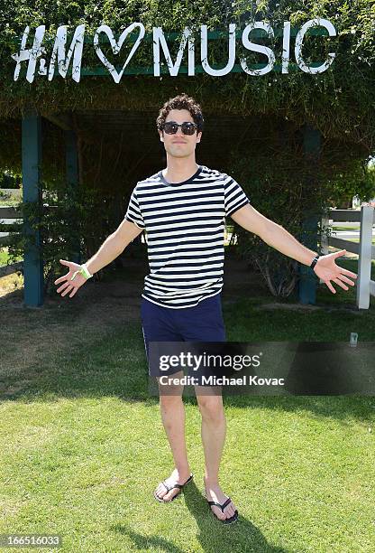 Actor Darren Criss attends the H&M Loves Music Coachella 2013 kick off event at Merv Griffin Estate on April 13, 2013 in La Quinta, California.