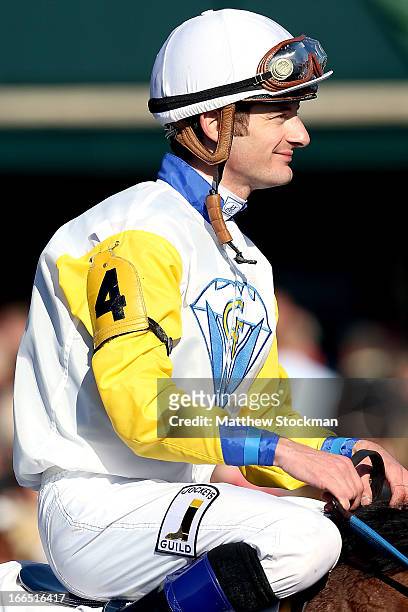 Julien Leparoux rides Java's War to the winner's circle during the 89th Toyota Blue Grass Stakes at Keenland Race Course on April 13, 2013 in...