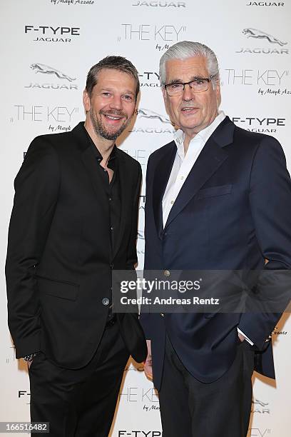 Kai Wiesinger and Sky Du Mont attend the Jaguar F-Type short film 'The Key' Premiere at e-Werk on April 13, 2013 in Berlin, Germany.