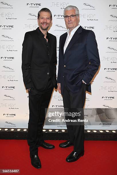 Kai Wiesinger and Sky Du Mont attend the Jaguar F-Type short film 'The Key' Premiere at e-Werk on April 13, 2013 in Berlin, Germany.