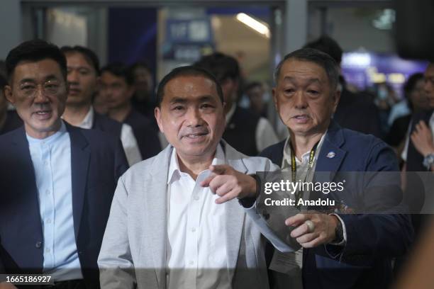 Taiwanese opposition party Presidential elections candidate Ho Yo yi visits the 2023 Taipei International Aerospace and Defense Industry Exhibition...