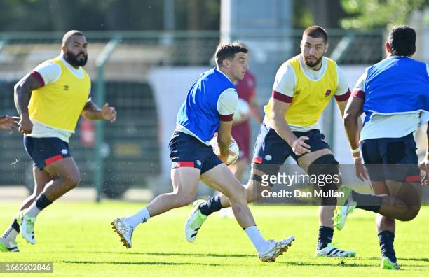 George Ford of England looks for options during a training session at Stade Ferdinand Petit on September 07, 2023 in Le Touquet-Paris-Plage, France....
