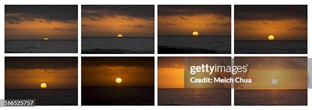 sunrise sequence at the beach - secuencia de imágenes fotografías e imágenes de stock