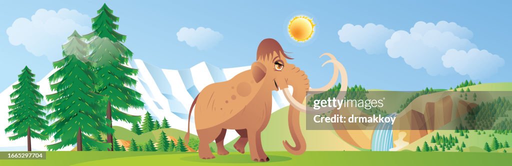 Vector Columbian Mammoth (Mammuthus columbi)